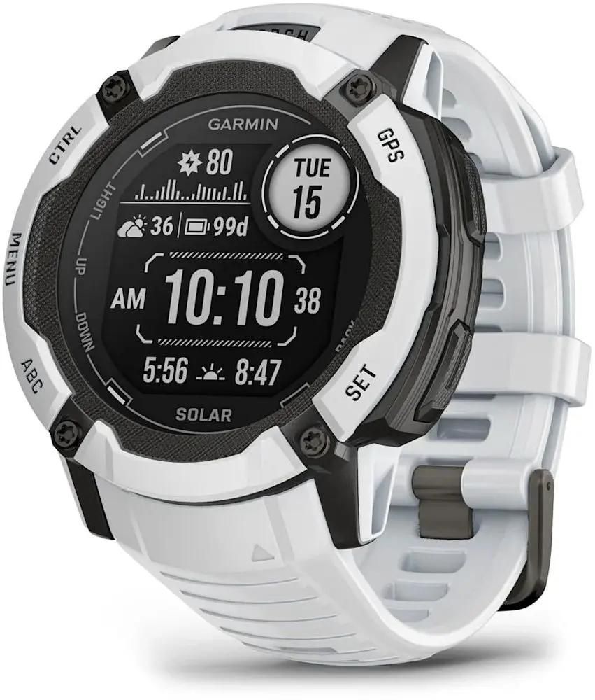Смарт-часы Garmin Instinct 2X Solar,  50мм,  1",  белый/белый/черный [010-02805-04]